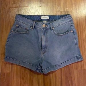 high waisted denim shorts